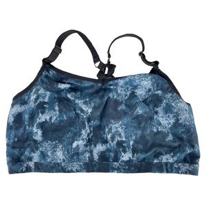 Livi Active Tie Dye Printed No Wire Sports Bra Sz 26/28 Black Blue